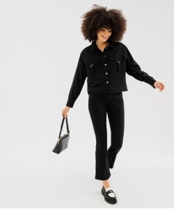 Chemise manches longues coupe courte et ample femme[MISSING]